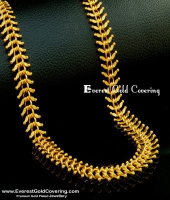 SHN038 - 18 Inches New Model Double Size Leaf Design Broad Designer Short Chain Guaranteed Jewellery Online