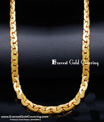 SHN144 - Daily Use Gold Plated Short Neck Chain Design for Men