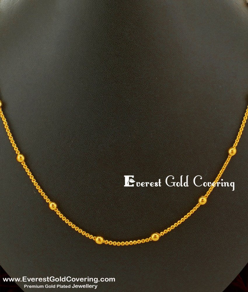 SHN003 – Gold Plated Daily Wear Ball Model Short Chain Design Buy Online