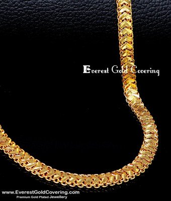 SHN112 - Heart Chain Design New Model Gold Plated Chain for Men
