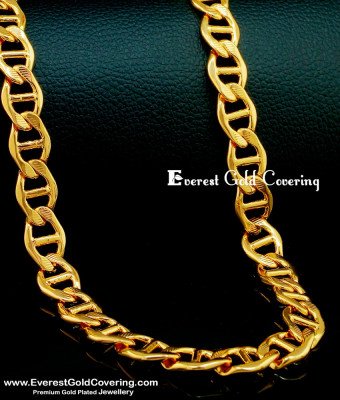 SHN061 - Heavy Thick Cuban Link Chain Gold Plated Chain for Men