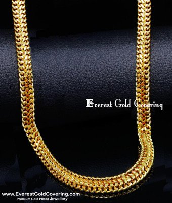 SHN138 - Latest Broad Gold Chain Design Gold Plated Chain for Men