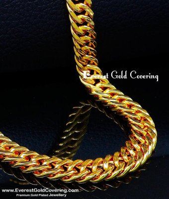 SHN113 - Short Gold Mens Chain Design Gold Plated Jewellery