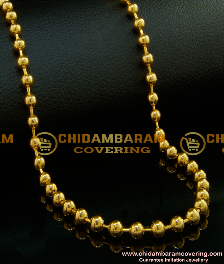 SHN037 - 18 Inches Beautiful Shiny Gold Balls Short Chain Design One Gram Gold Plated Chain Online SHN037 - 18 Inches Beautiful Shiny Gold Balls Short Chain Design One Gram Gold Plated Chain Online