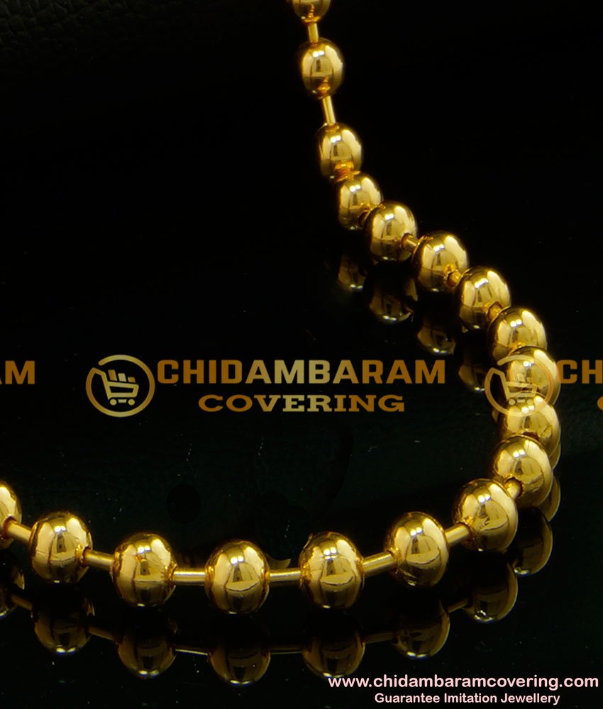 SHN037 - 18 Inches Beautiful Shiny Gold Balls Short Chain Design One Gram Gold Plated Chain Online SHN037 - 18 Inches Beautiful Shiny Gold Balls Short Chain Design One Gram Gold Plated Chain Online