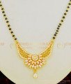 SHN054 - Trendy White Pendant High Quality Gold Plated Nallapusalu Gold Design Short Mangalsutra Online SHN054 - Trendy White Pendant High Quality Gold Plated Nallapusalu Gold Design Short Mangalsutra Online
