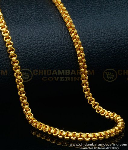 SHN096 - 18 Inch Real Gold Design 1 Gram Gold Daily Wear Short Chain 
