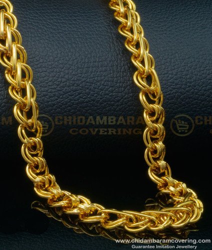 SHN099 - Latest Daily Wear Link Chain Heavy Thick One Gram Gold Chain for Men