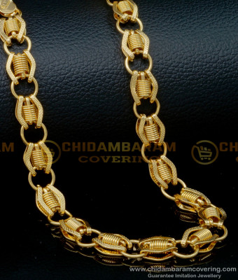 SHN103 - New Model One Gram Gold Designer Short Chain for Men