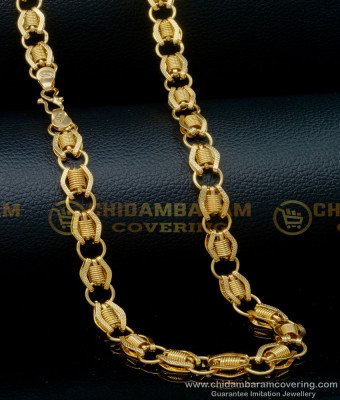 SHN103 - New Model One Gram Gold Designer Short Chain for Men