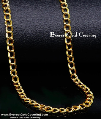 SHN153 - Trendy Daily Wear Short Gold Plated Chain for Man