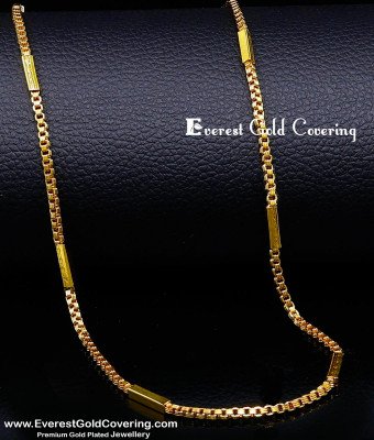 SHN155 - Simple Daily Wear Short Gold Plated Chain with Guarantee