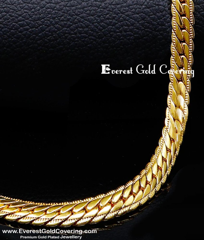Trendy Daily Wear Yellow Gold Cuban Chain for Men Gold plated chain for men