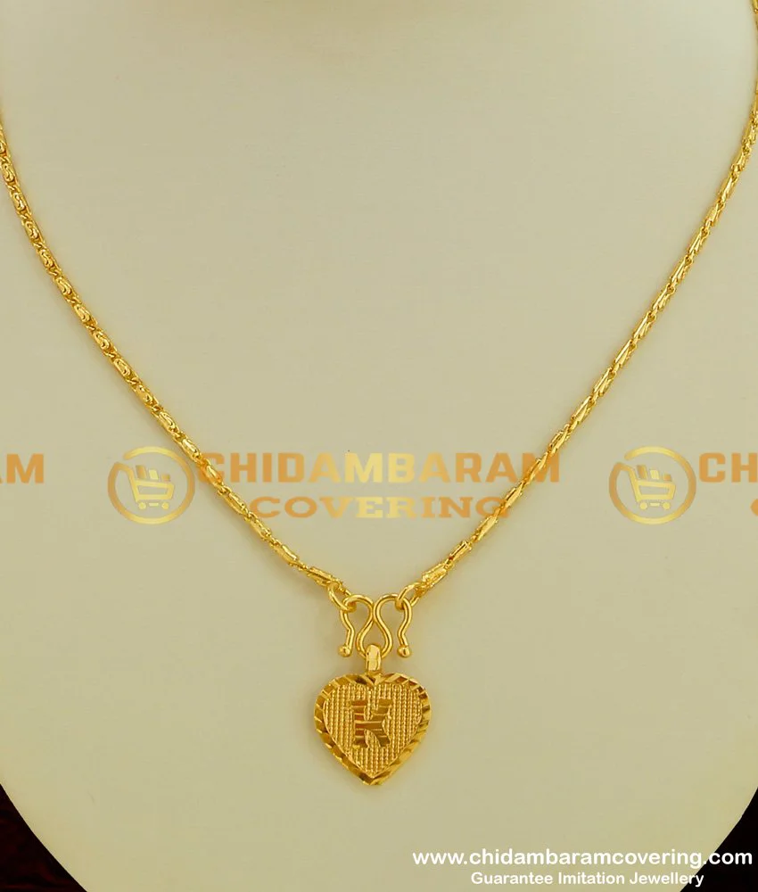 Buy Gold Plated Alphabet ‘K’ Letter Pendant with Chain for Boys and Girls
