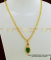 SCHN259 - Micro Gold Plated Kerala Jewelry Green Palakka Locket With Short Chain for Women palaka-locket-palaka-pendant-palaka-dollar-chain-palakka-locket-palakka-pendant-palakka-dollar-chain