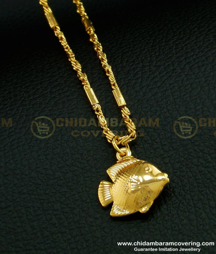 SCHN270 - Cute Small Size Fish Design Daily Wear Pendant Chain Collections