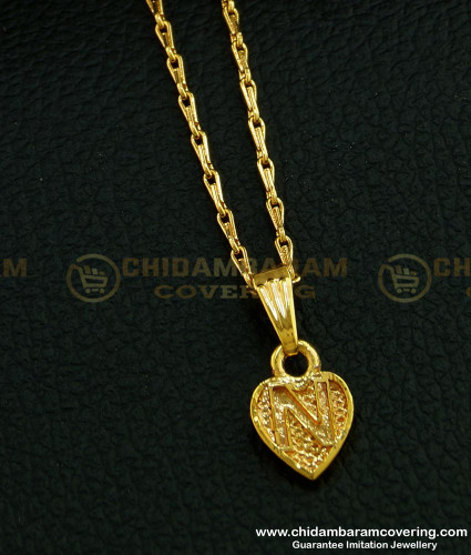 SCHN291 - One Gram Gold Short Chain With ‘N’ Letter Pendant Buy Online
