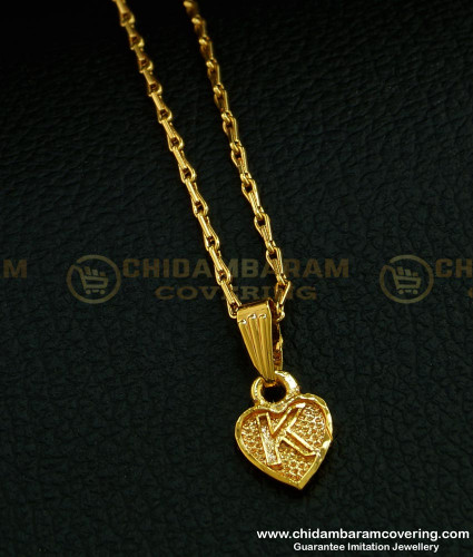SCHN294 - One Gram Gold Short Chain With ‘K’ Letter Dollar Chain Buy Online