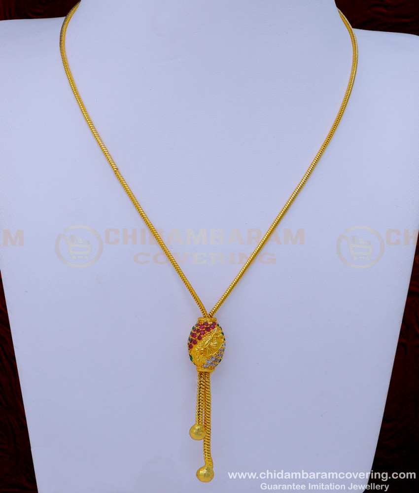 Short Chain with Pendant Designs, Short chain designs for Ladies, 1gm gold plated pendant set, gold plated chain with guarantee, gold plated chain for women