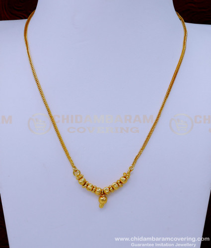 SCHN449 – Gold Design Daily Use Small Chain with Pendant for Ladies