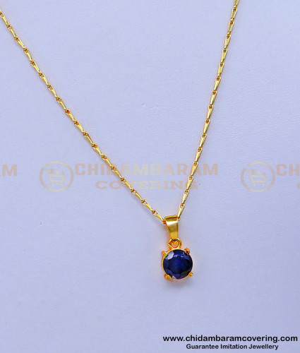 SCHN453 - Simple Daily Use Small Chain with Single Big Stone Pendant 