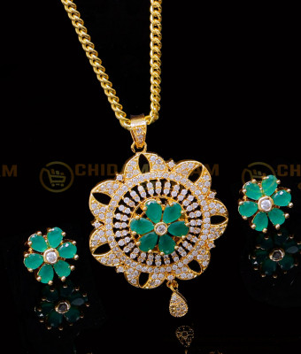 SCHN515 - High Quality Chain with Artificial Diamond Pendant Set