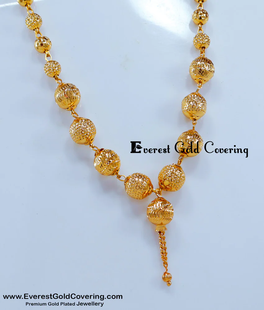 Buy Simple Light Weight Ball Chain Necklace Gold Designs