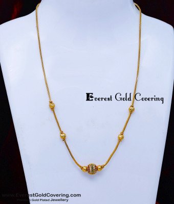 SCHN571 - Modern Single Stone Ball Pendant Chain Designs for Female