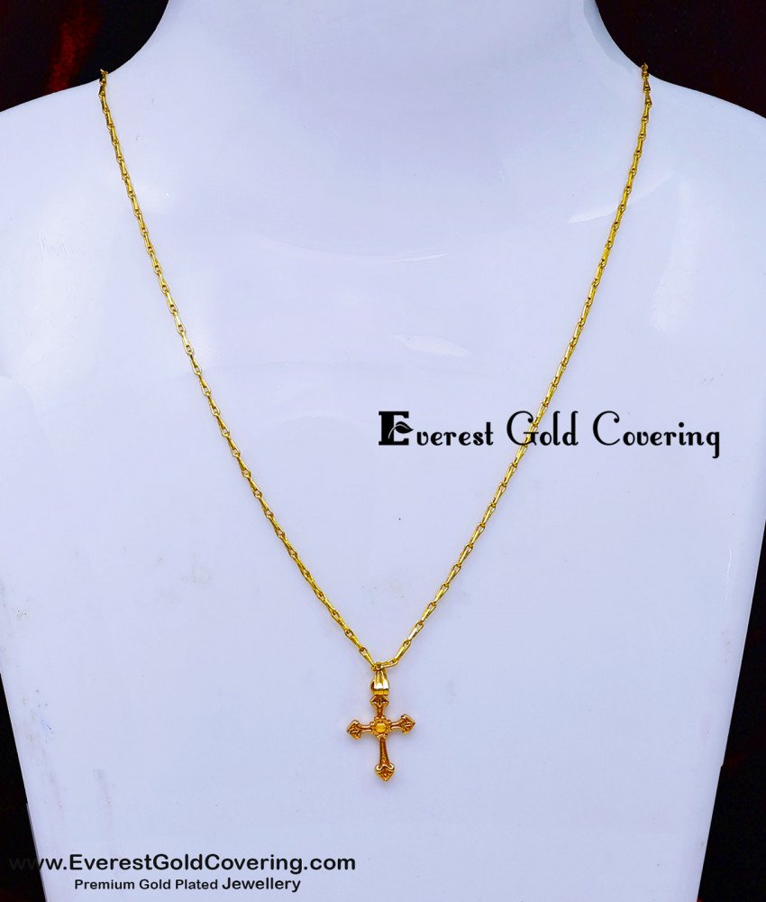 24k gold plated cross pendant