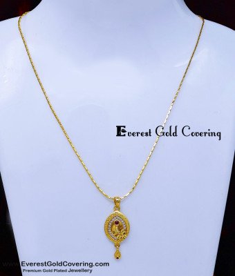 SCHN586 - Elegant Stone Pendant with Invisible Chain for Girls