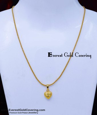SCHN587 - Simple Lightweight Heart Pendant with Short Chain