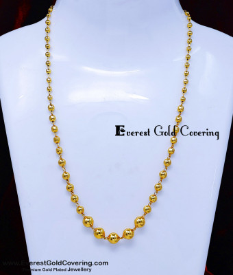 SCHN597 - Gold Model Simple Gold Ball Chain Necklace Online