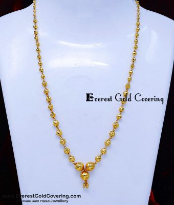 SCHN598 - Trendy Daily Wear Gold Balls Chain Necklace for Girls SCHN598 - Trendy Daily Wear Gold Balls Chain Necklace for Girls