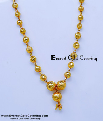 SCHN598 - Trendy Daily Wear Gold Balls Chain Necklace for Girls
