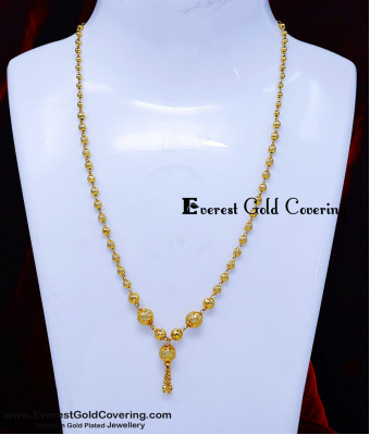 SCHN599 - 1 Gram Gold Plated Balls Chain with Pendant Necklace SCHN599 - 1 Gram Gold Plated Balls Chain with Pendant Necklace