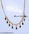 Unique Gold Plated Black Hanging Stone Chain for Daily Wear Trendy Gold-Plated Black Hanging Stone Chain Necklace