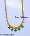 Trendy Green Hanging Stone Chain Necklace for Women gold chain with green stone