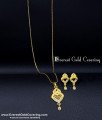 Artificial Gold Earrings with Short Chain Pendant Set daily wear pendant set gold