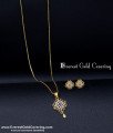 Elegant Small Pendant with Short Chain Earrings Set pendant chain set for women
