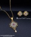 Elegant Small Pendant with Short Chain Earrings Set pendant chain set for women