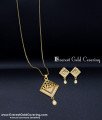 1 Gram Gold Light Weight Pendant Designs with Earrings 1 gram locket design