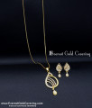 Unique American Diamond Stone Pendant Set for Girls 1 gram gold pendant chain set for women