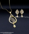 Unique American Diamond Stone Pendant Set for Girls 1 gram gold pendant chain set for women