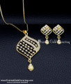 Beautiful Party Wear Diamond Stone Pendant Chain Set diamond stone jewellery set