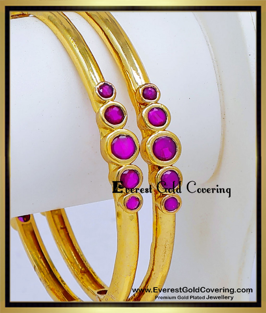 Traditional Ruby Stone Impon Bangles Online Shopping Impon stone Bangles for Women