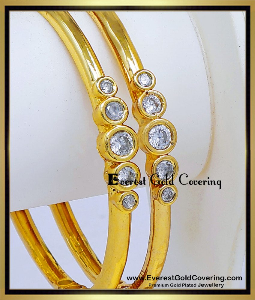 Premium Quality White Stone Pure Impon Bangles Online Women impon stone bangles