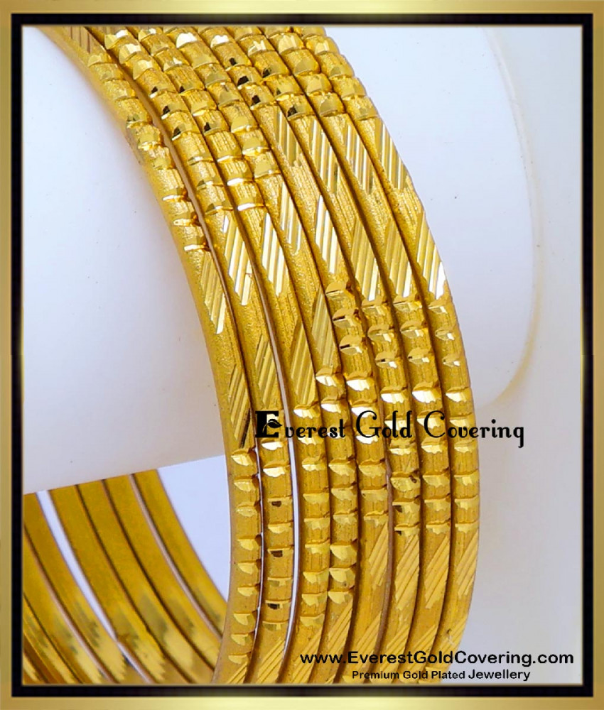 2.8 One Gram Gold Plated Plain Daily Use 8 Bangles Set plain daily wear gold bangles