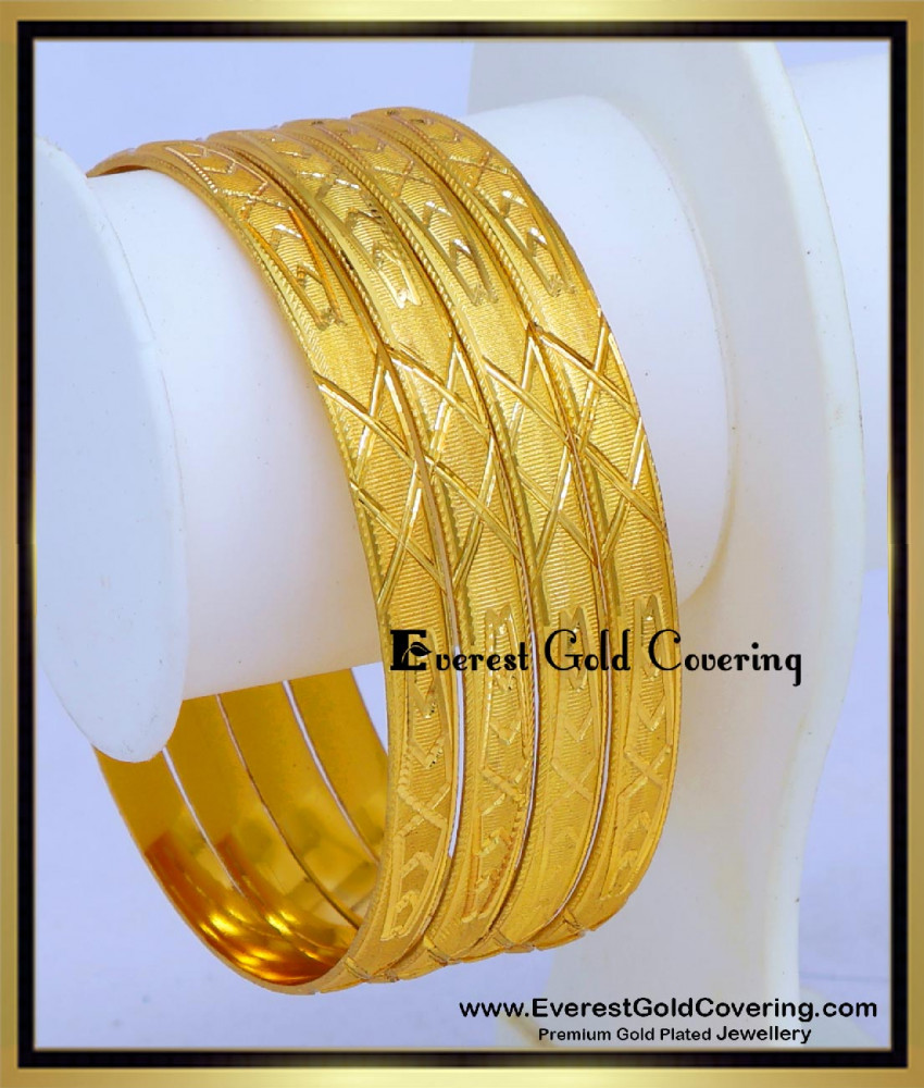 Simple Daily Wear 1 Gram Gold Plated 4 Bangles Set bangles gold design for women