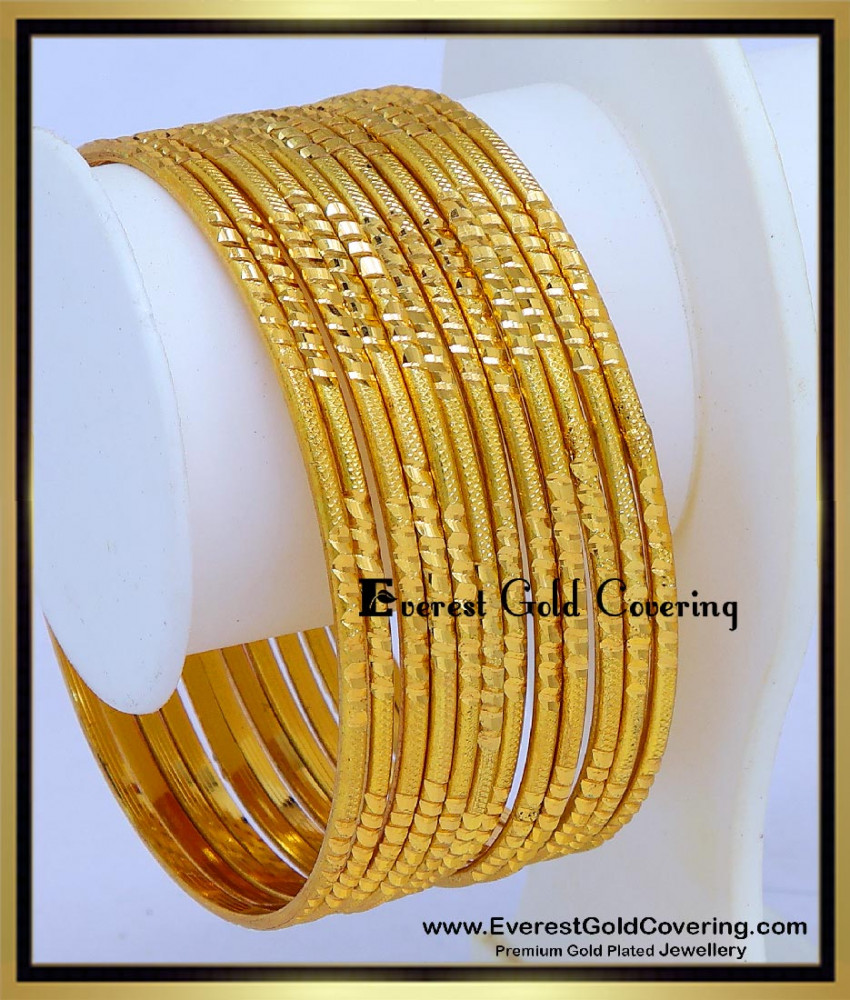 Light Weight Plain Bridal Gold Bangles Design Set Of 12 gold plated bangles with guarantee