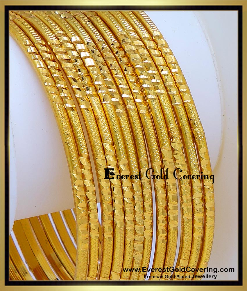 Light Weight Plain Bridal Gold Bangles Design Set Of 12 gold plated bangles with guarantee